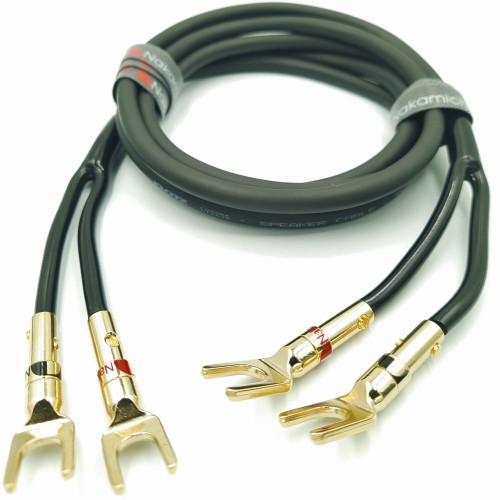 Kabel głośnikowy 2x2.5mm2 przewód OFC Klotz wtyki widełkowe Gold Nakamichi